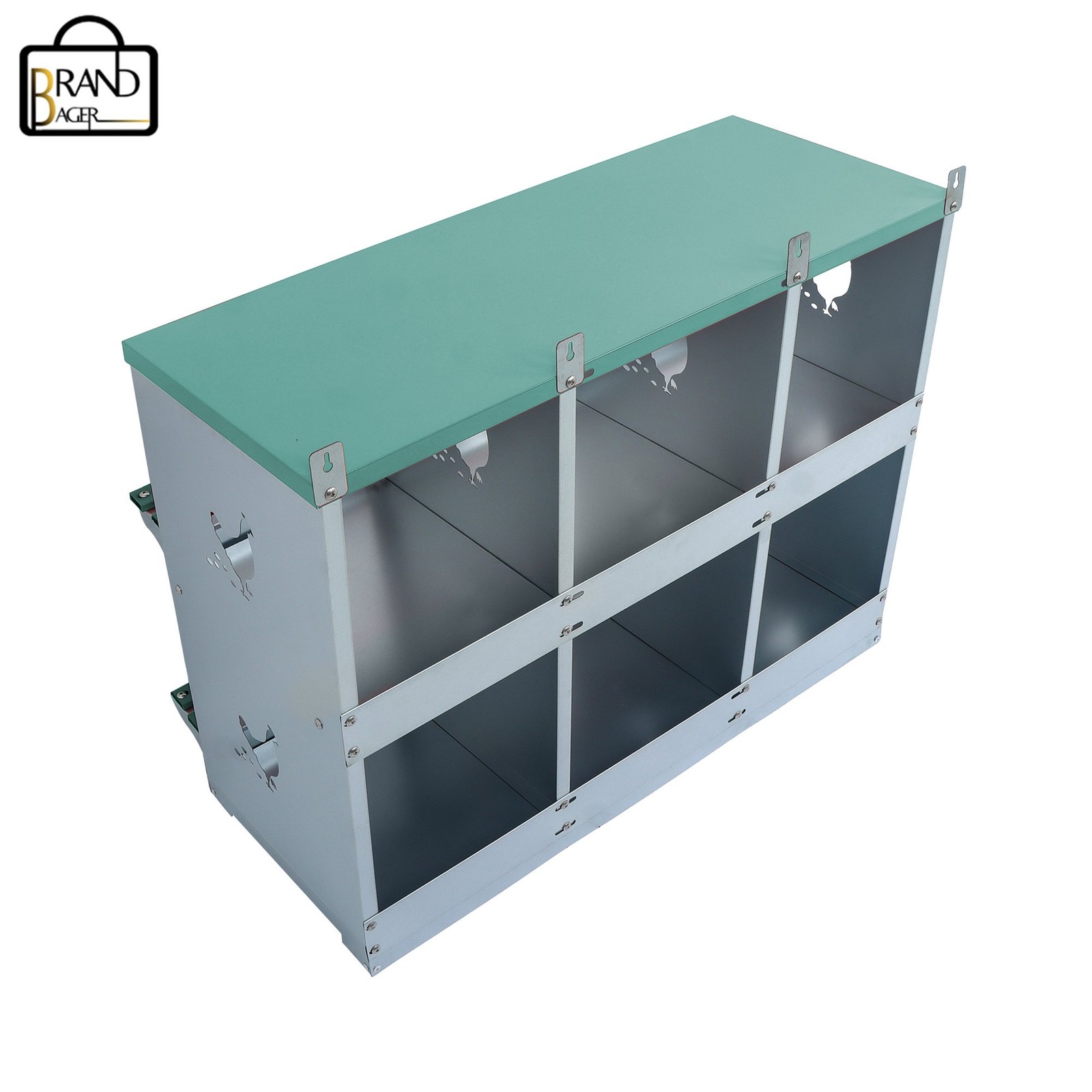 High Quality Material 6 Compartment Chicken Nesting Boxes Metal Poultry Nest Box