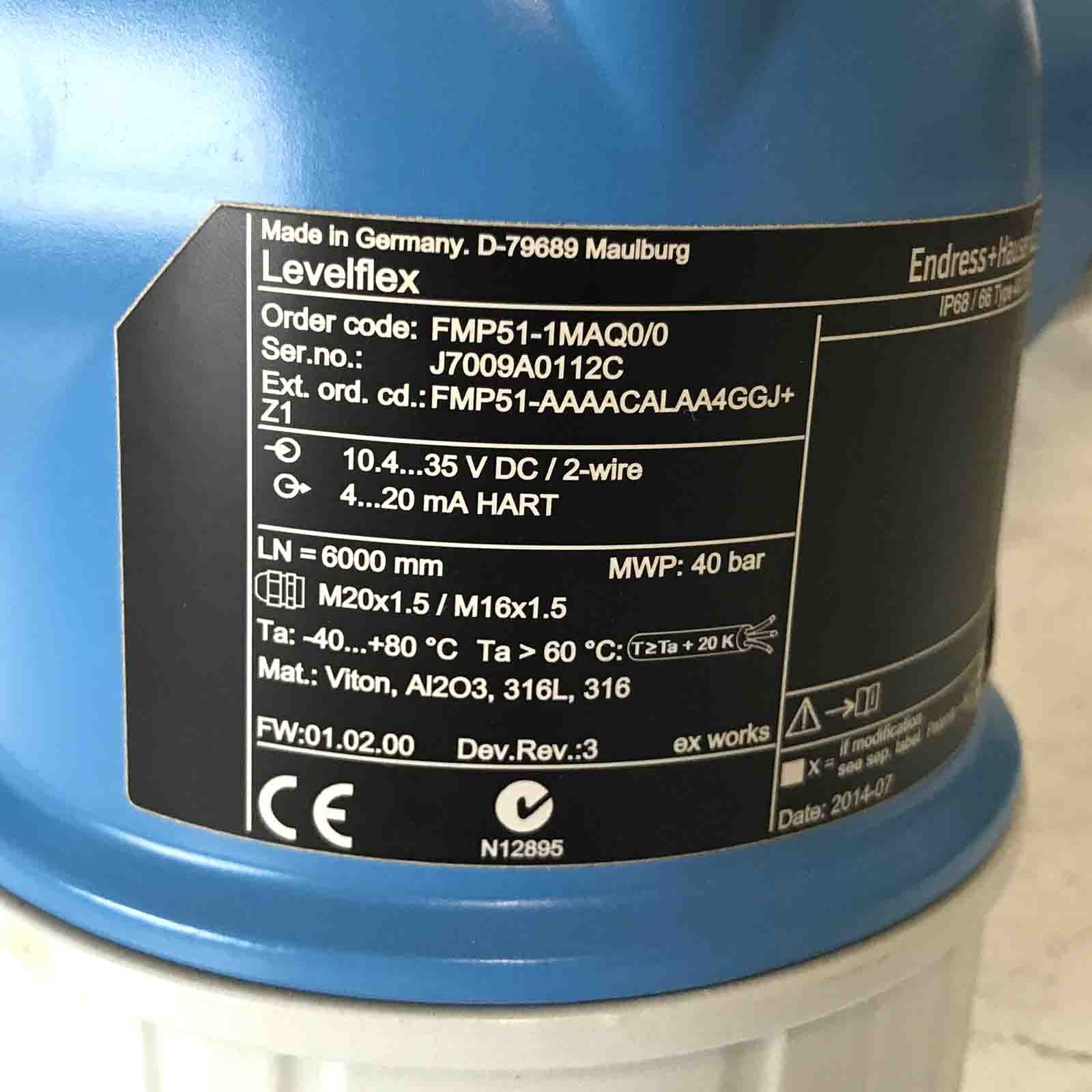 Endress + Hauser guided radar Levelflex FMP51-AAAACALAA4GGJ + Z1 original packaging