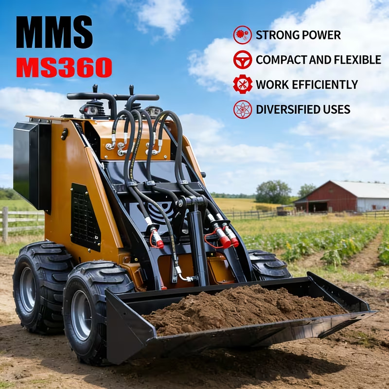 Wheel Mini Skid Steer Loader Stand On 13.5HP b&s Engine 320kg pick up