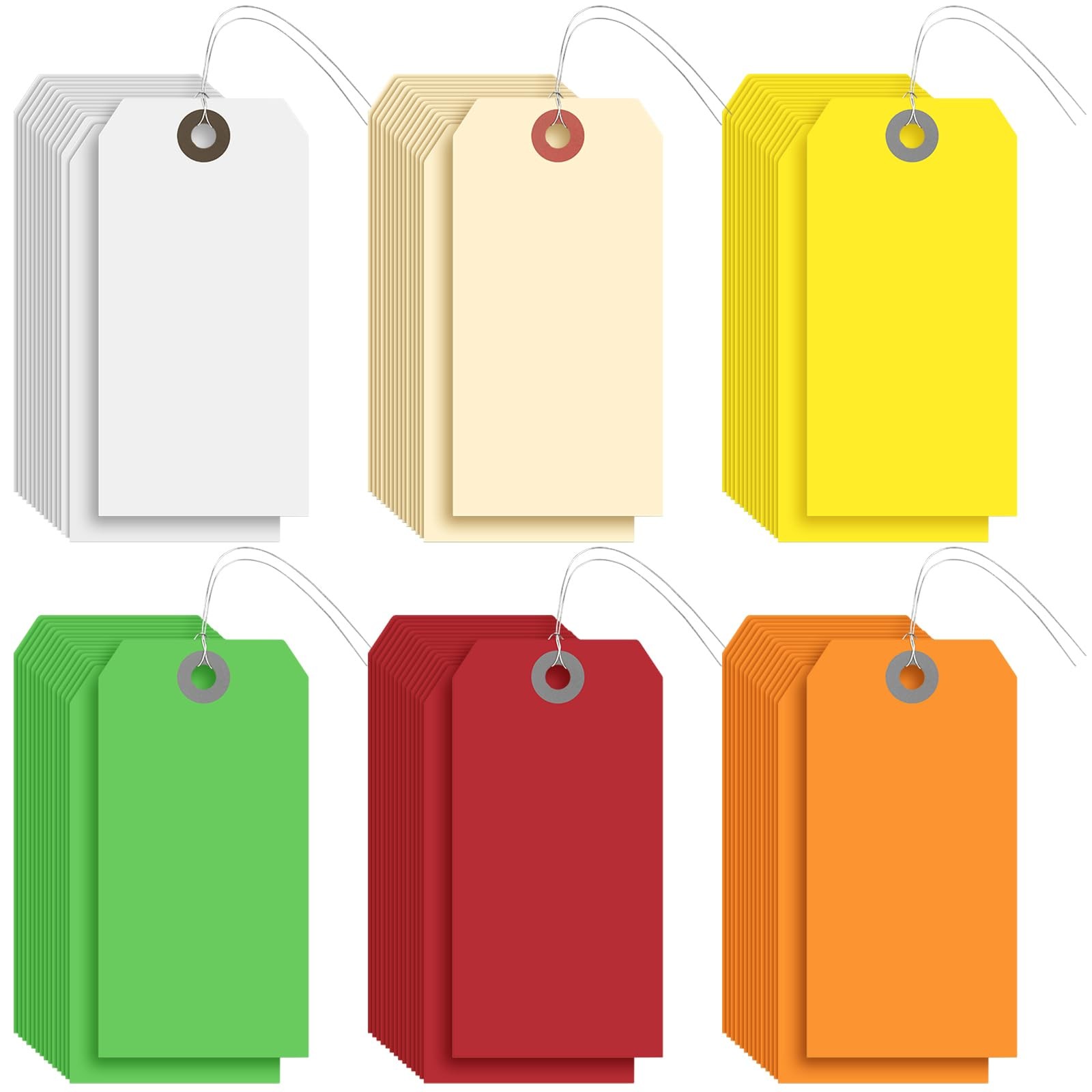 Sayglossy 1000 Pcs Blank Manila Shipping Tags 4 3/4″ X 2 3/8″, Multicolor