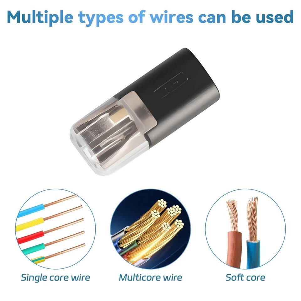 60Pcs Double Wire Plug in Connector, Quick Connect Wire Connectors with Locking