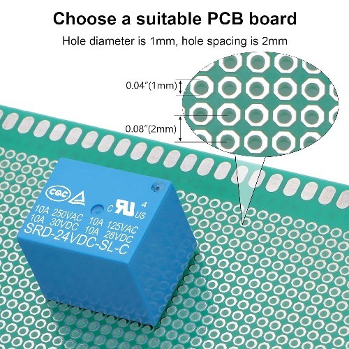 6Pcs PCB Power Relay SRD 24VDC SL C, DC 24V Coil, 10A 250VAC