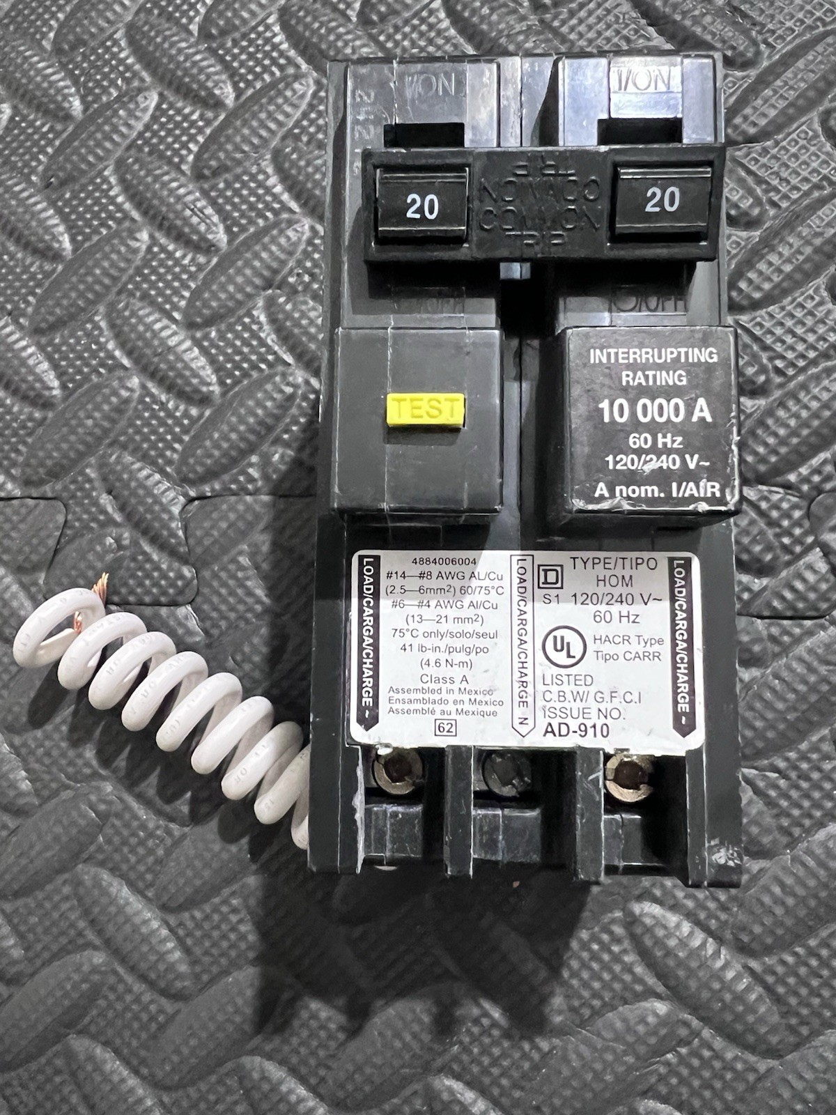 Square D HOM220GFIC Homeline 20 Amp Two-Pole GFCI