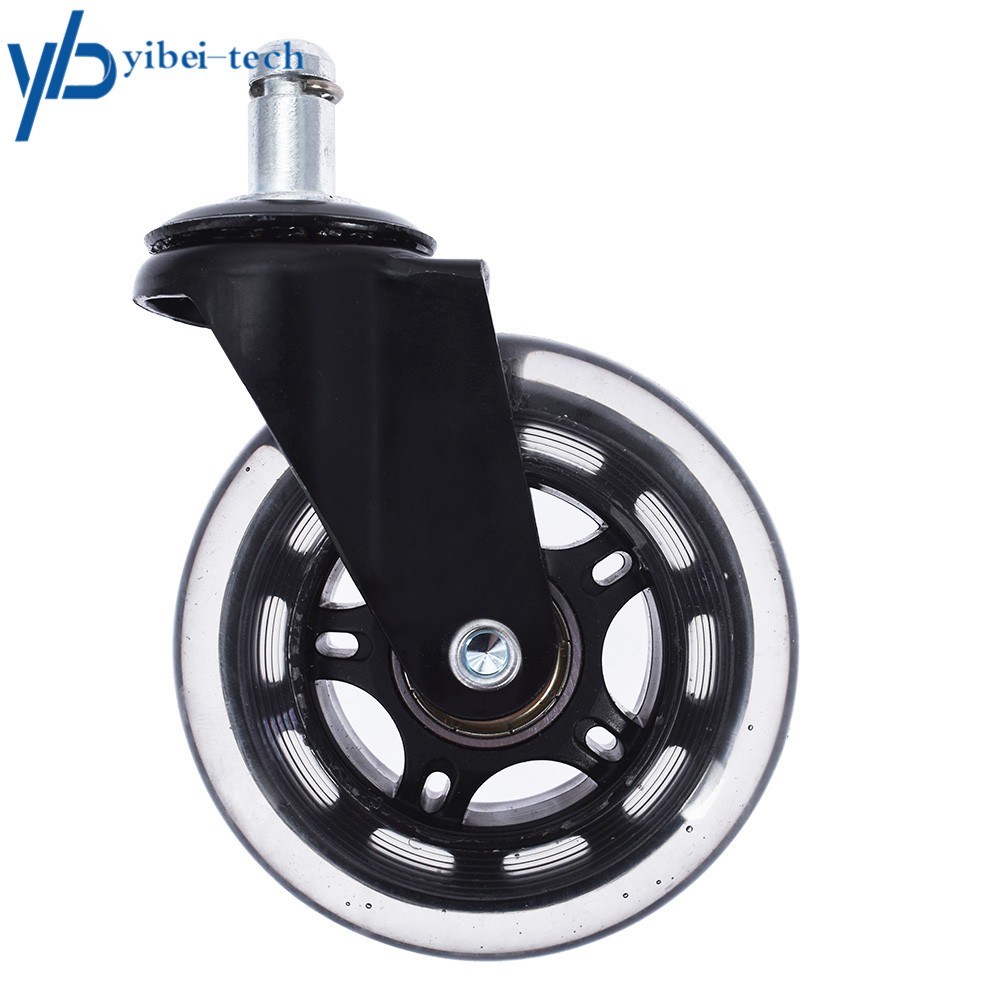 Set of 5 3 inch Office Chair Caster Rubber Swivel Wheels Replacement Heavy Duty