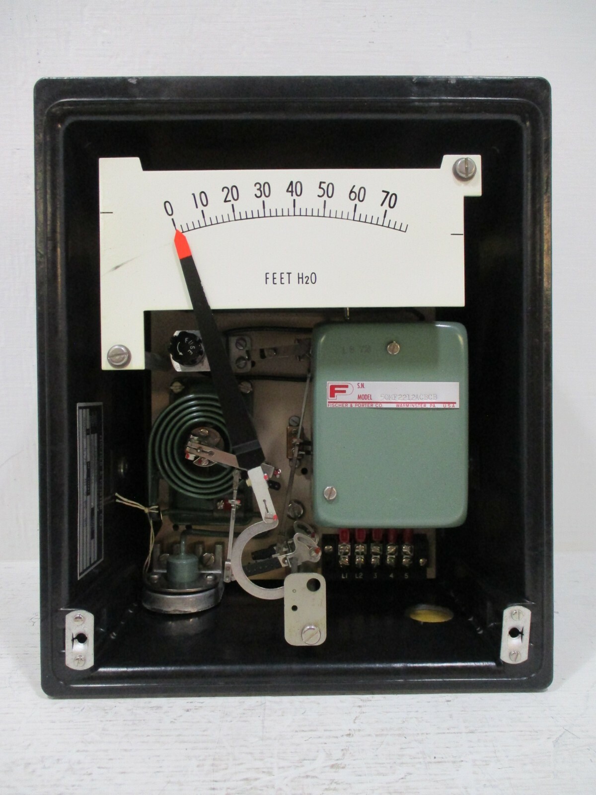 Fischer & Porter 51B1451PS H2O Feet Meter Range 4.79-81.9 Ft. WC 51 Chart