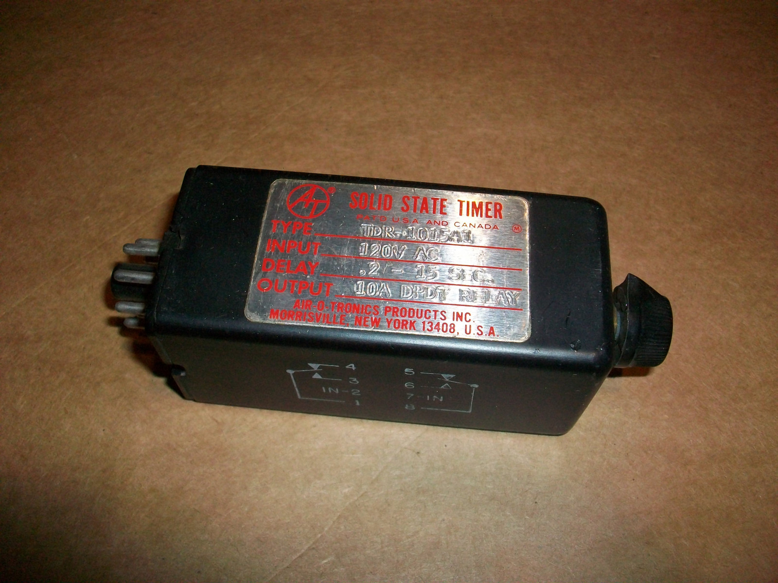 AIR-O-TRONICS AOT Solid State Timer TDR-1015A1 120VAC .2- 15 SECONDS