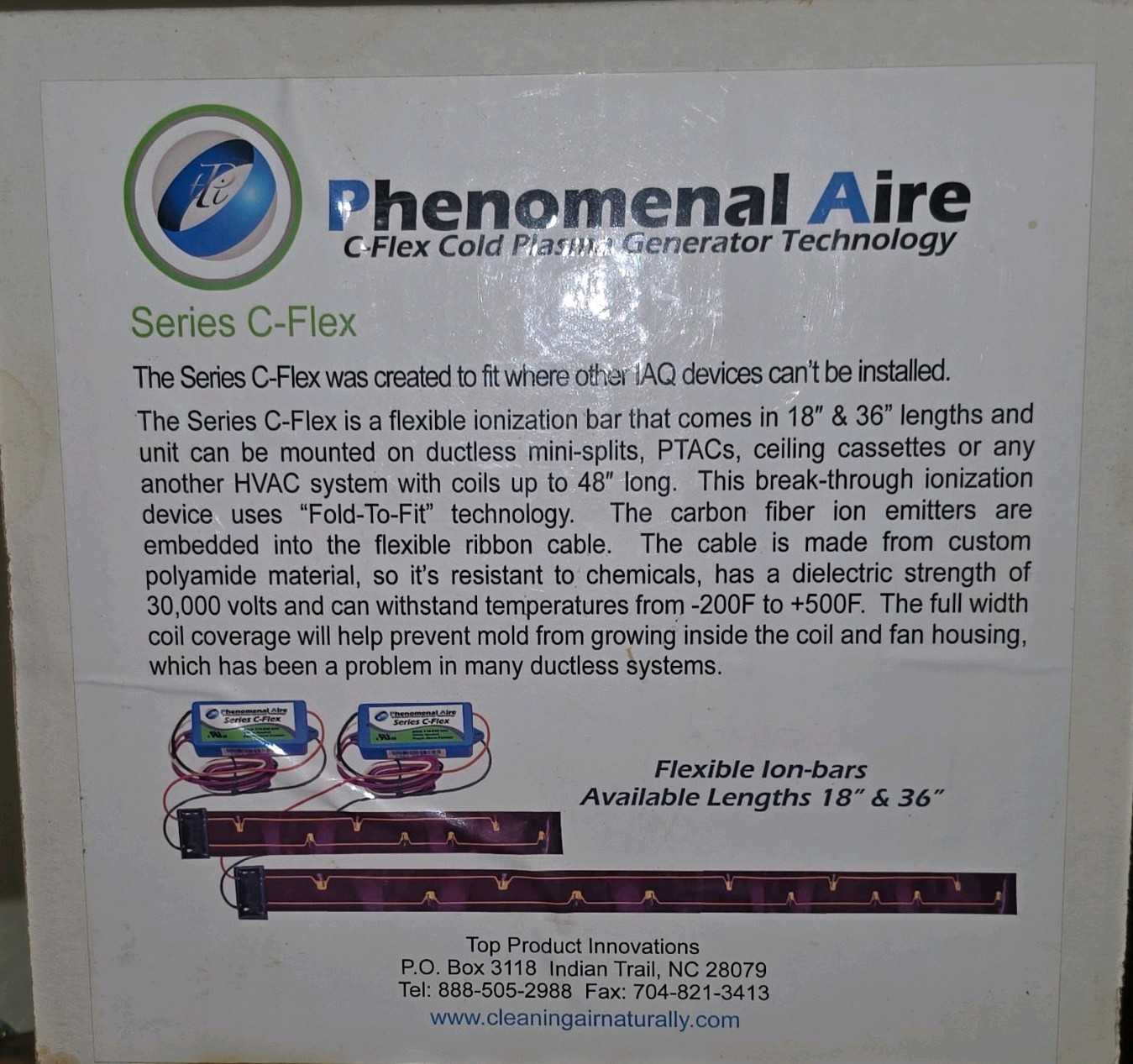Phenomenal Aire C-Flex-36 Cold Plasma Ionizer Ducted Air Purifier 5W 110-240V