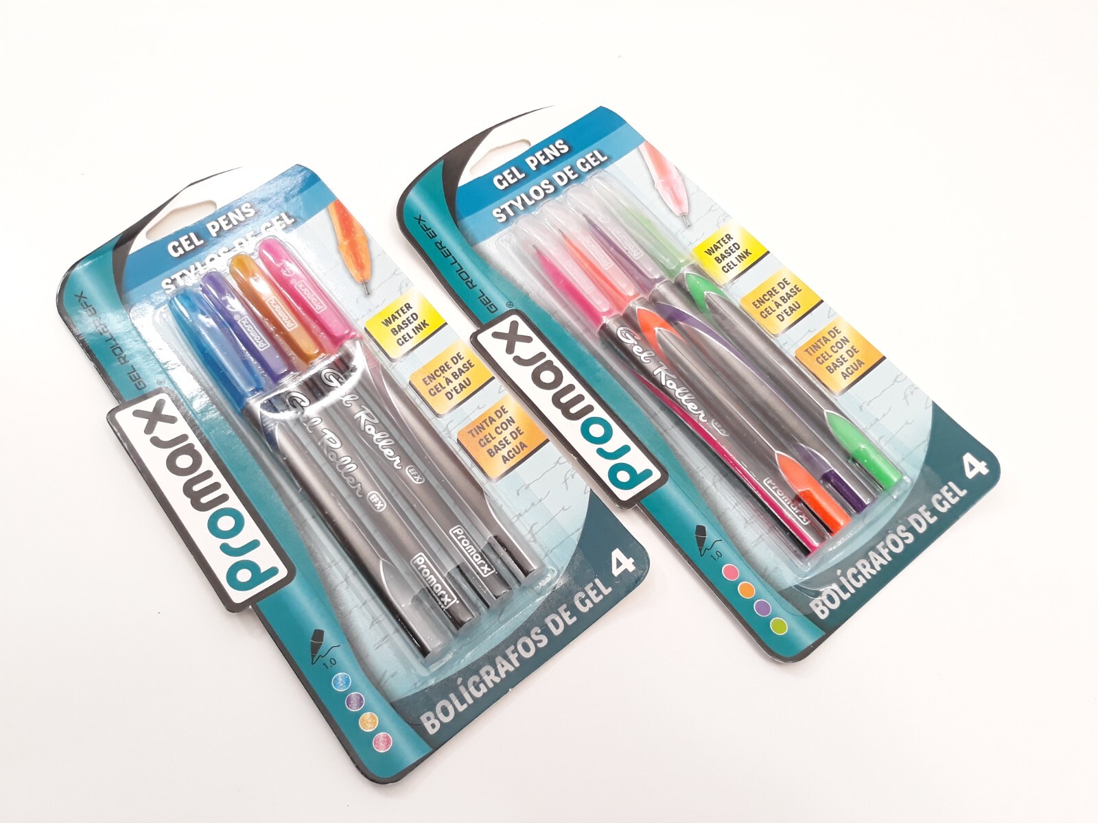 2 PACKS 8 PENS Promarx® GEL ROLLER EFX MULTI COLORED PINK GREEN PURPLE ORANGE