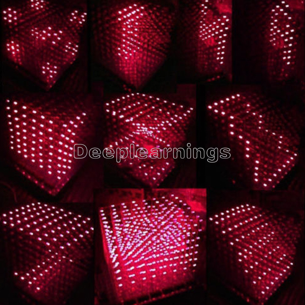 3D LightSquared DIY Kit 8x8x8 3mm LED Cube Red Ray LED