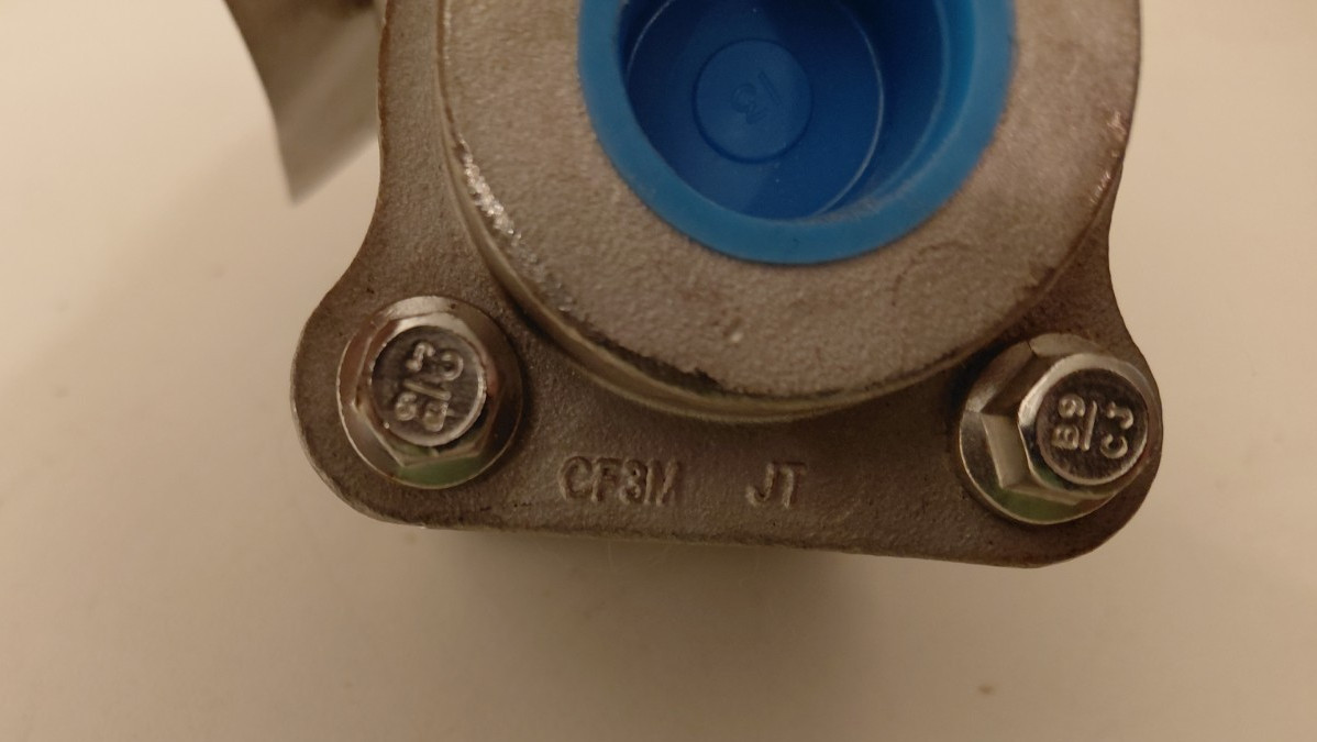 Jamesbury 4BBTG3600XT2 3/4 Inch Ball Valve CF8M, CL800, 7019L Top Grounded