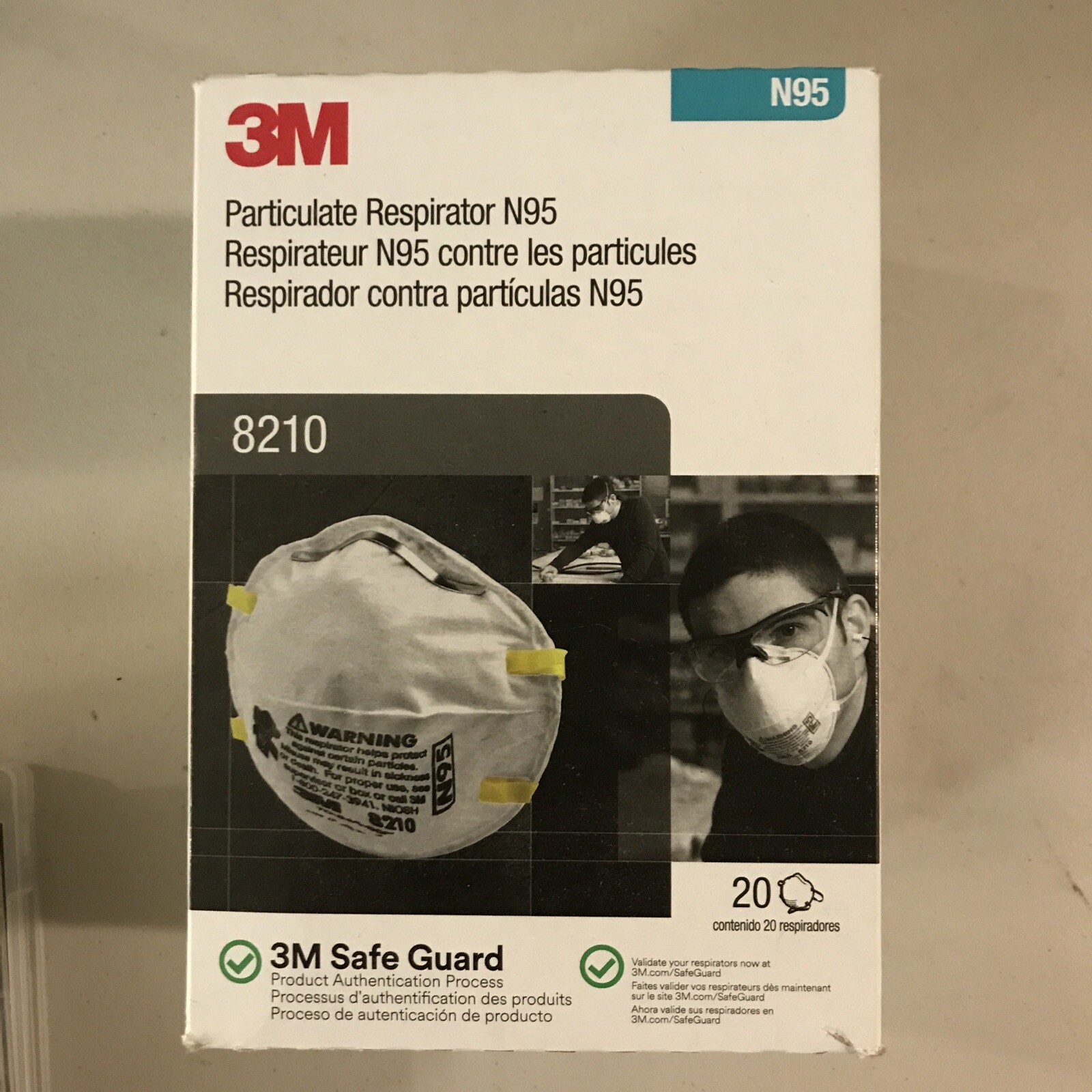 3M 8210 N95 Particulate Respirator 20 Masks EXP 6 2026 3M Safe Guard New Box