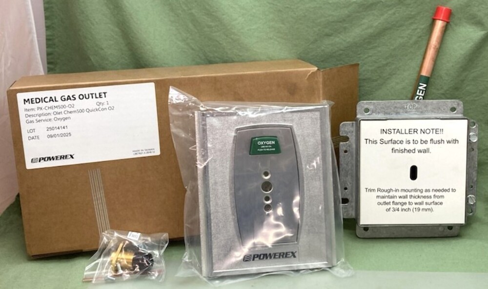 Powerex PX-CHEM500-O2 Medical Gas Outlet for Oxygen New Genuine