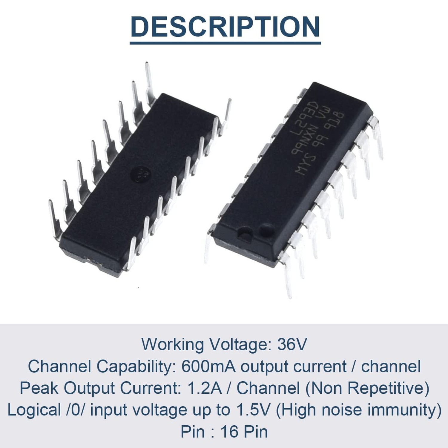 10 Pcs L293D Stepper Motor Drivers Controller DIP16 4 Channel Motor Drivers C…