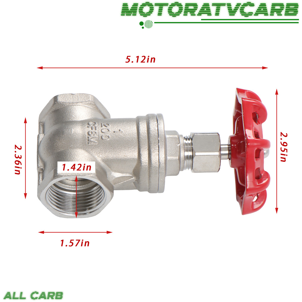 ALL-CARB 1″ NPT 304 Stainless Steel DN25 Female Threaded Rotary Globe Valve