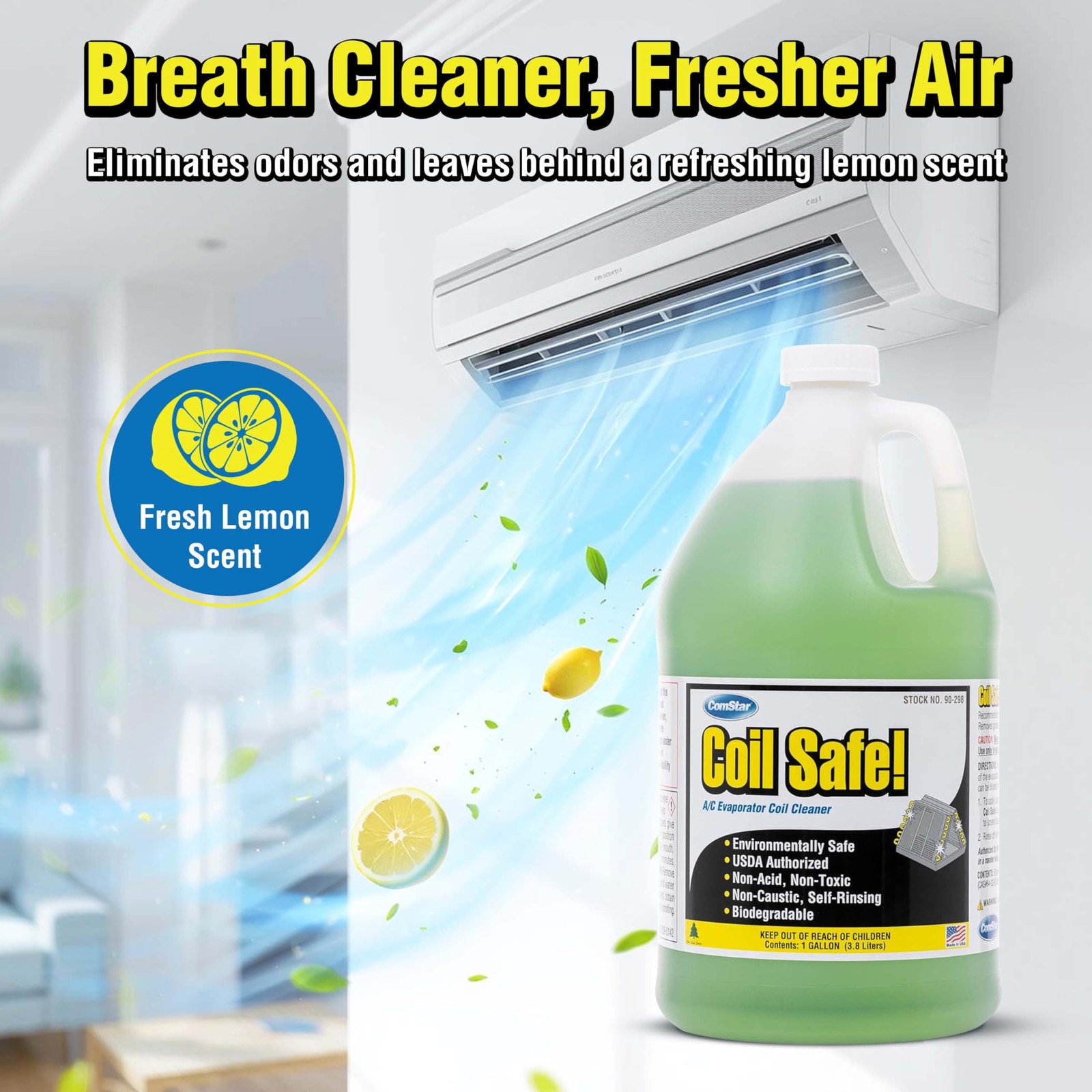 ComStar Coil Safe, External Neutral pH, Non-Toxic, Self-Rinsing Evaporator Coil