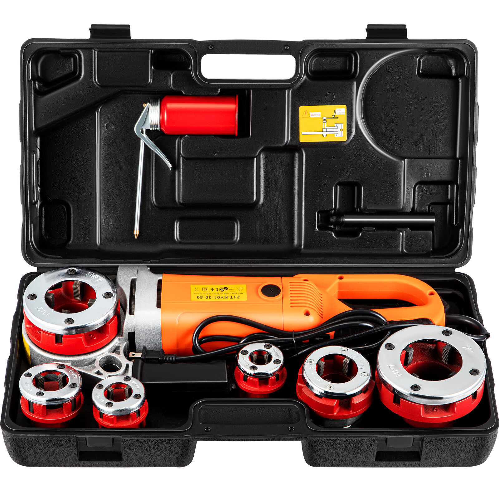 VEVOR Electric Pipe Threader Pipe Threading Machine 2300W 6 Dies 1/2-2″ Portable