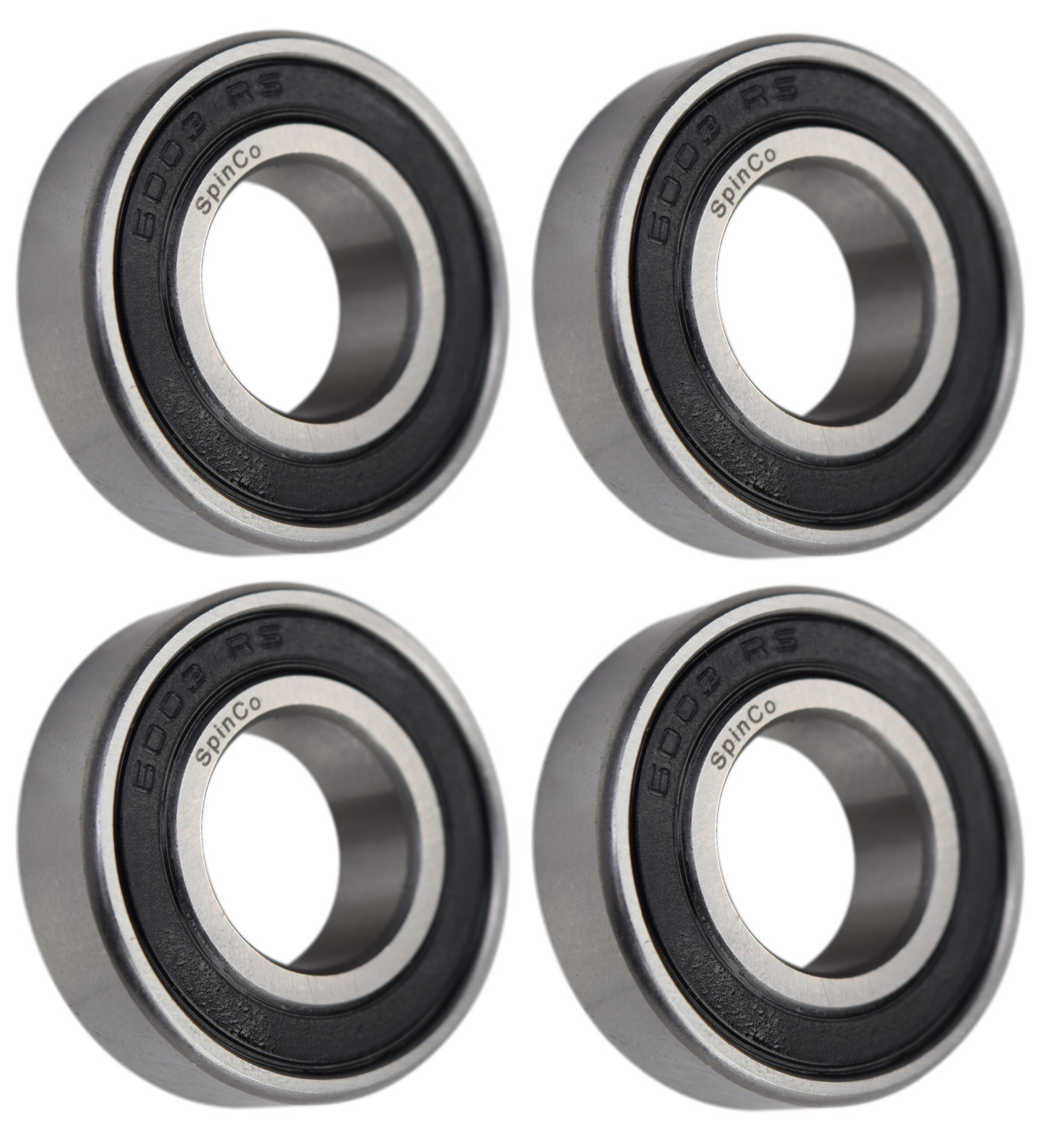 (4 Each) 6003-2RS, 6003LLU, 6003DDU Sealed Radial Ball Bearing 17X35X10 SpinCo