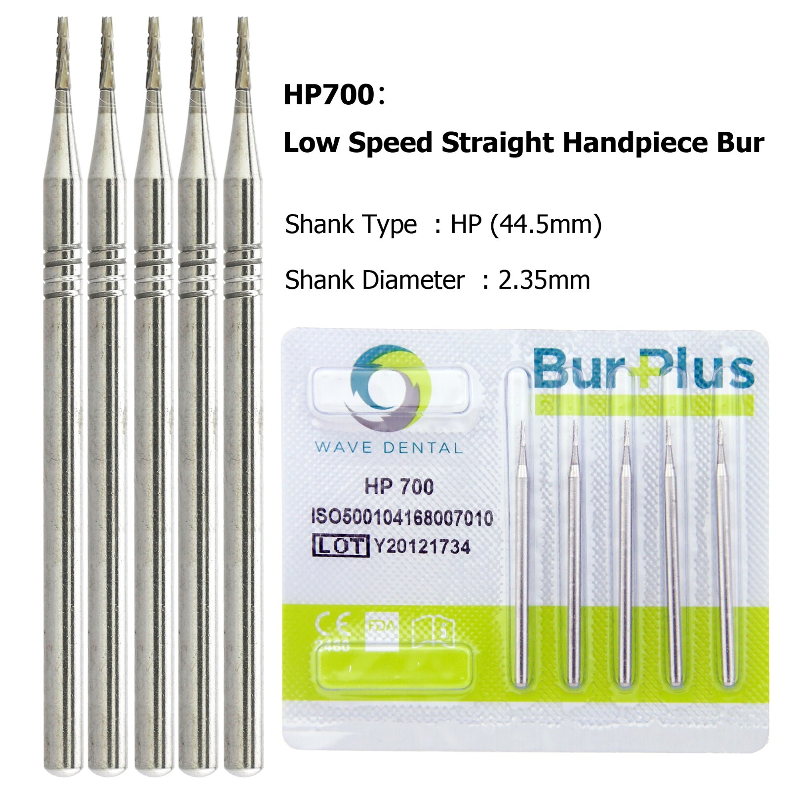 Wave Dental Surgical Carbide Bur HP 702 701 2.35mm For Low Speed Straight 44.5mm