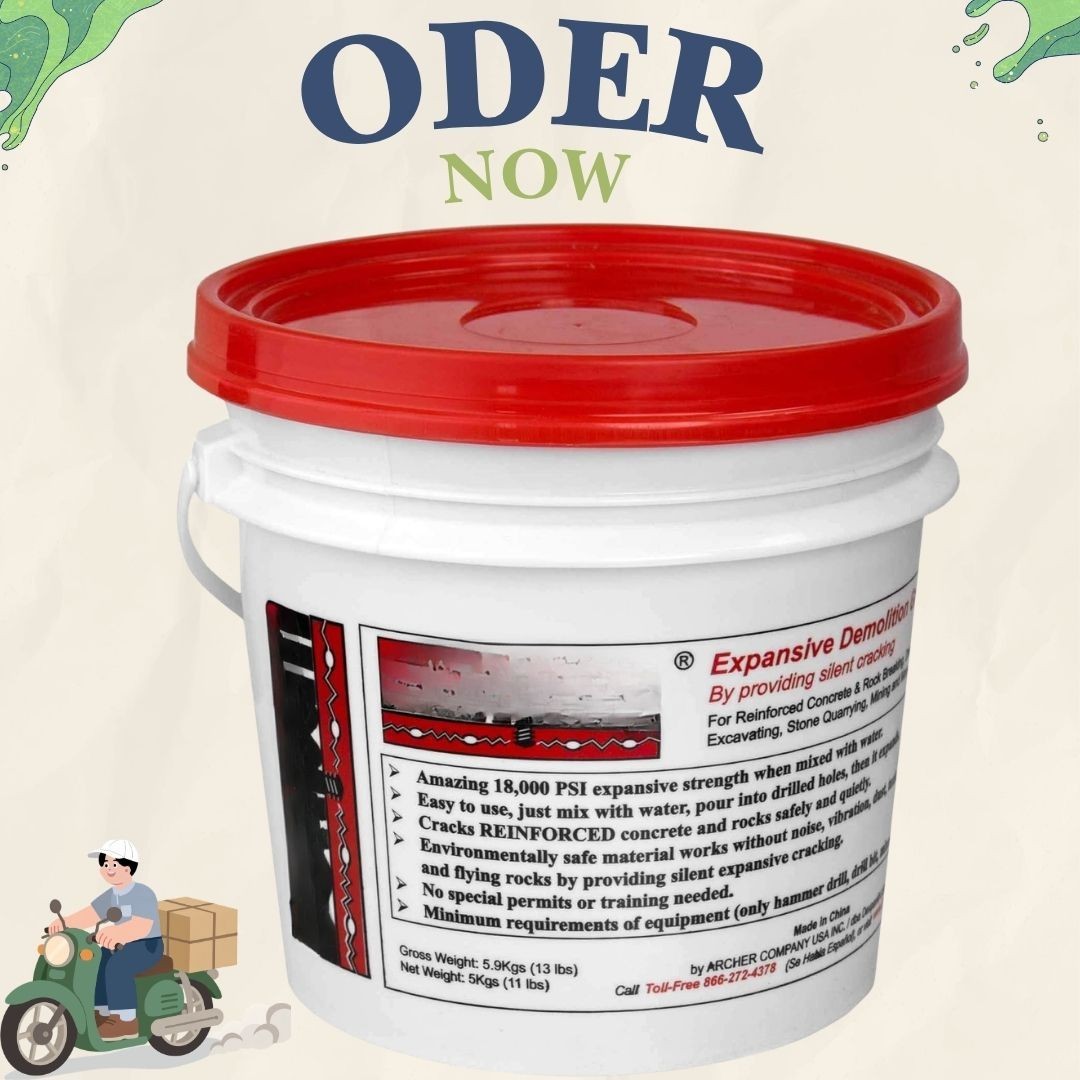 11LB Expansive Demolition Grout for Rock Concrete Breaking Excavating Type 1 77-