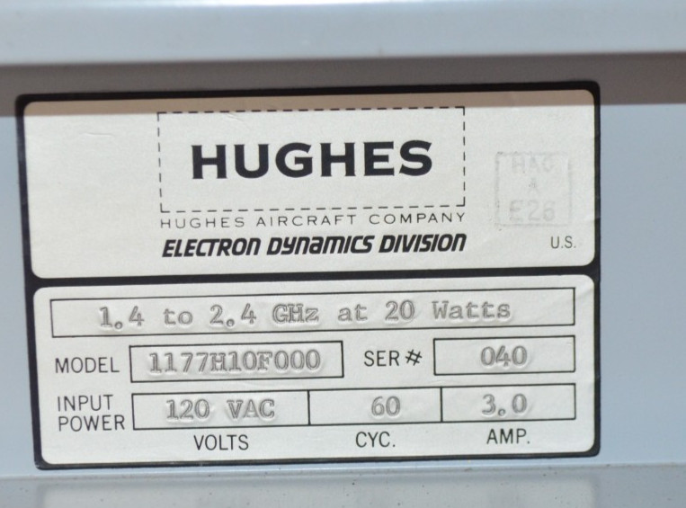 Hughes Travelling Wave Amplifier L Band 1.4-2.4Ghz Model 1177H10F000