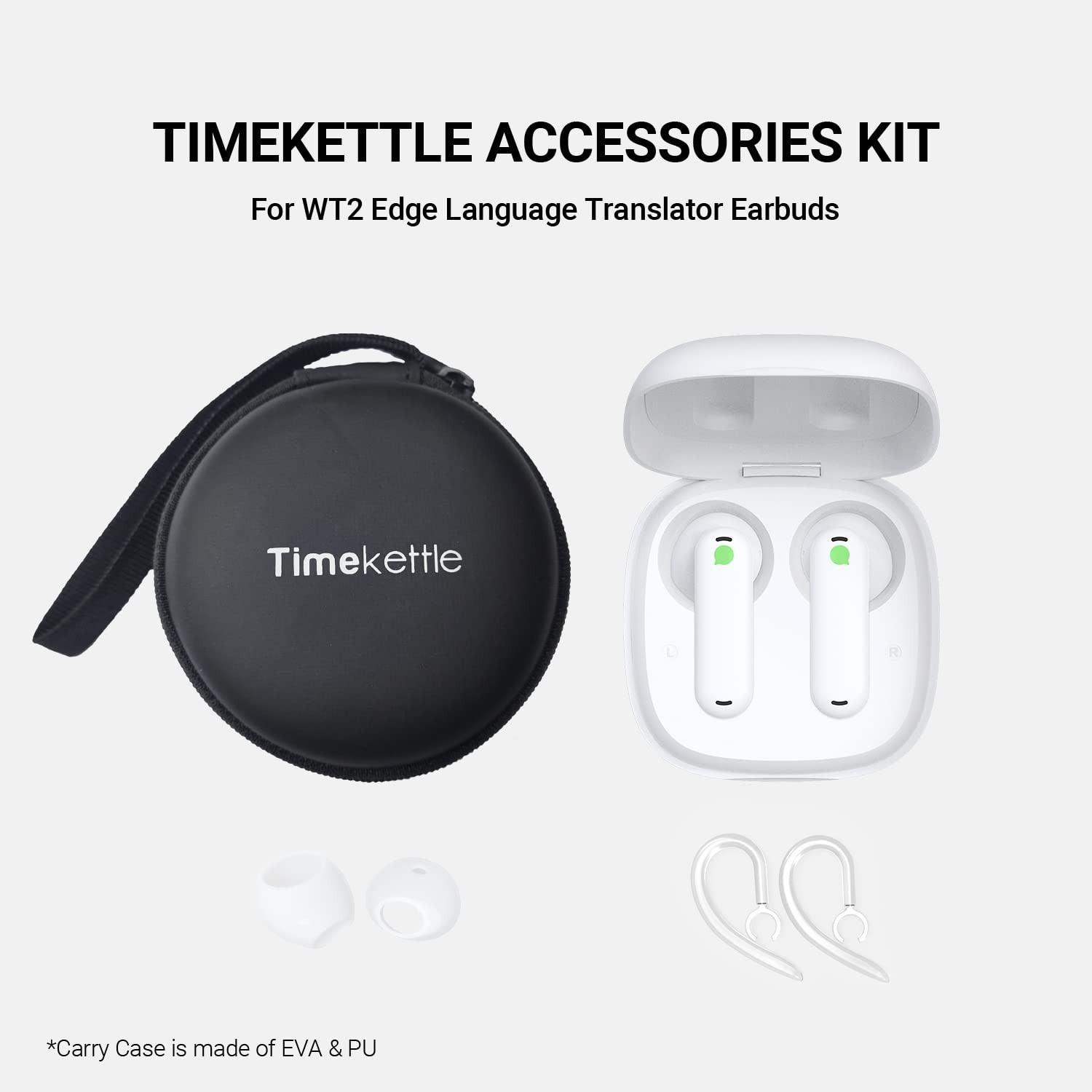 Timekettle Accessories for WT2 Edge/W3 and P1 Translator Earbuds, Including 1 Pa