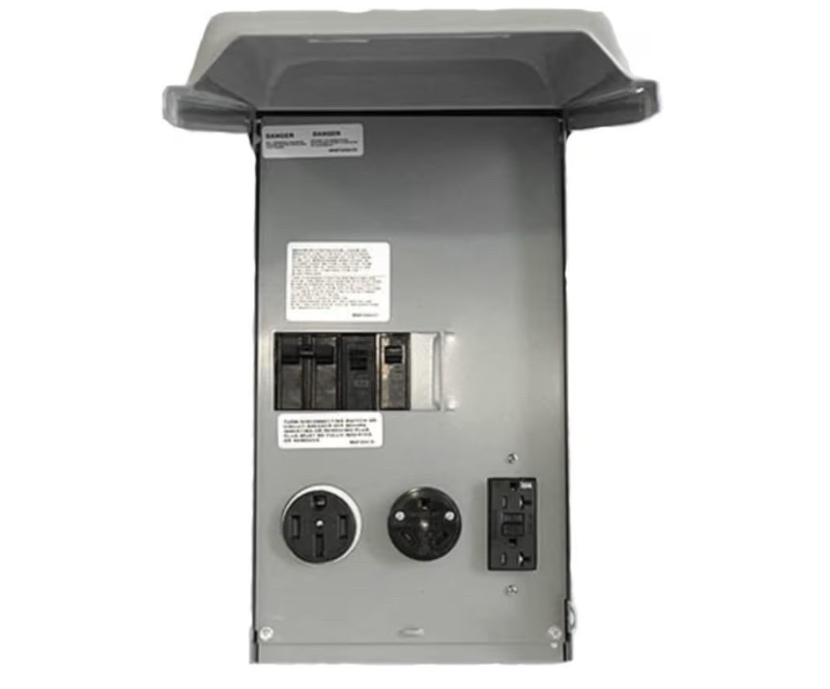 Midwest U075CTL010 100A RV Power Outlet Box 120/240V 50/30/20A GFCI
