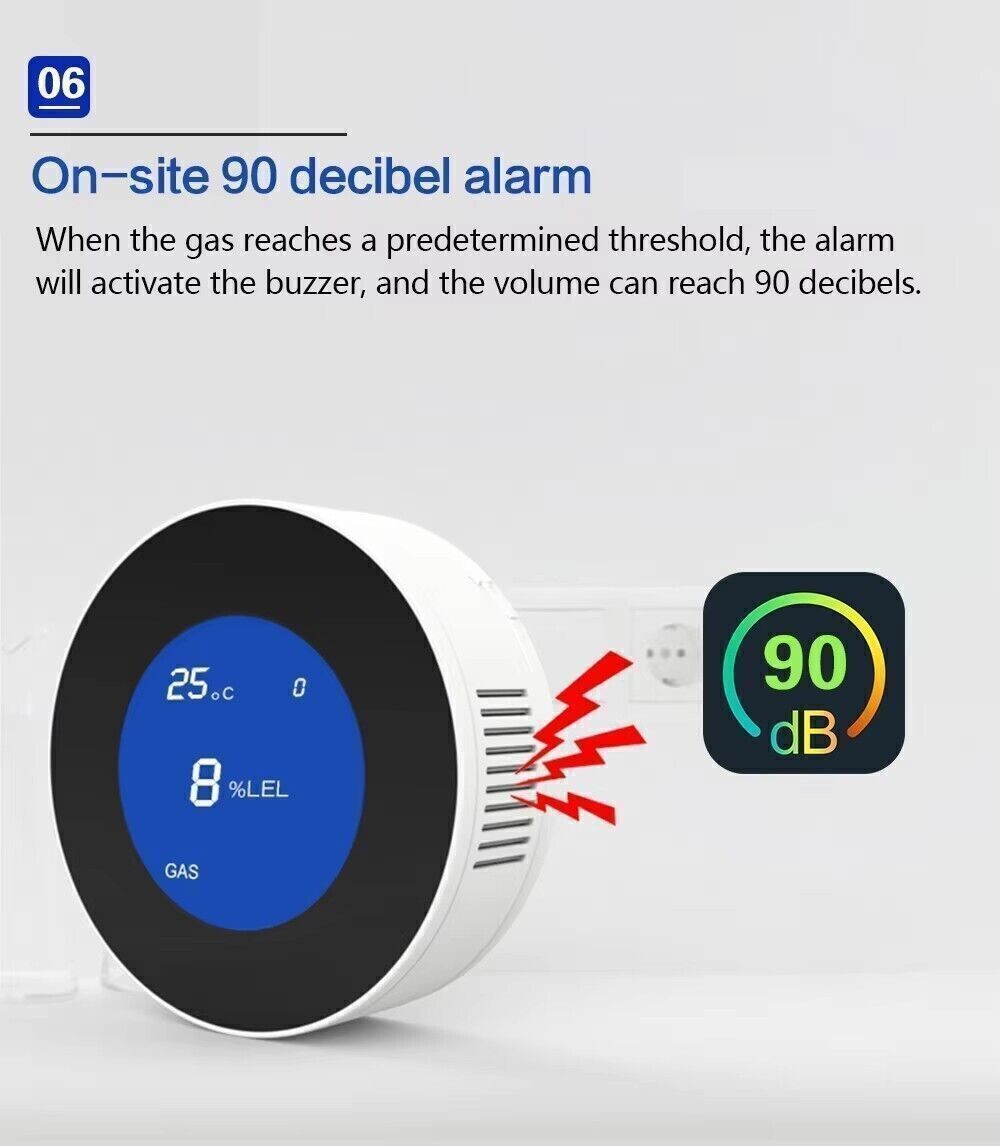 DIY Tuya APP WiFi Smart Natural Combustible Gas Leak Home Alarm Sensor Detector