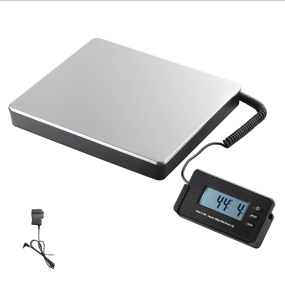 Shipping Scale Digital Postal Scale 440 lbs x 1.7 oz. AC/DC Package LCD Vevor