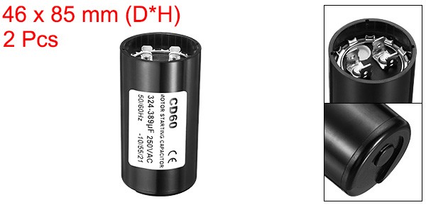 2 x 324-389uF/Mfd 250VAC 50/60Hz CD60 Run Capacitor Motor Start Capacitor