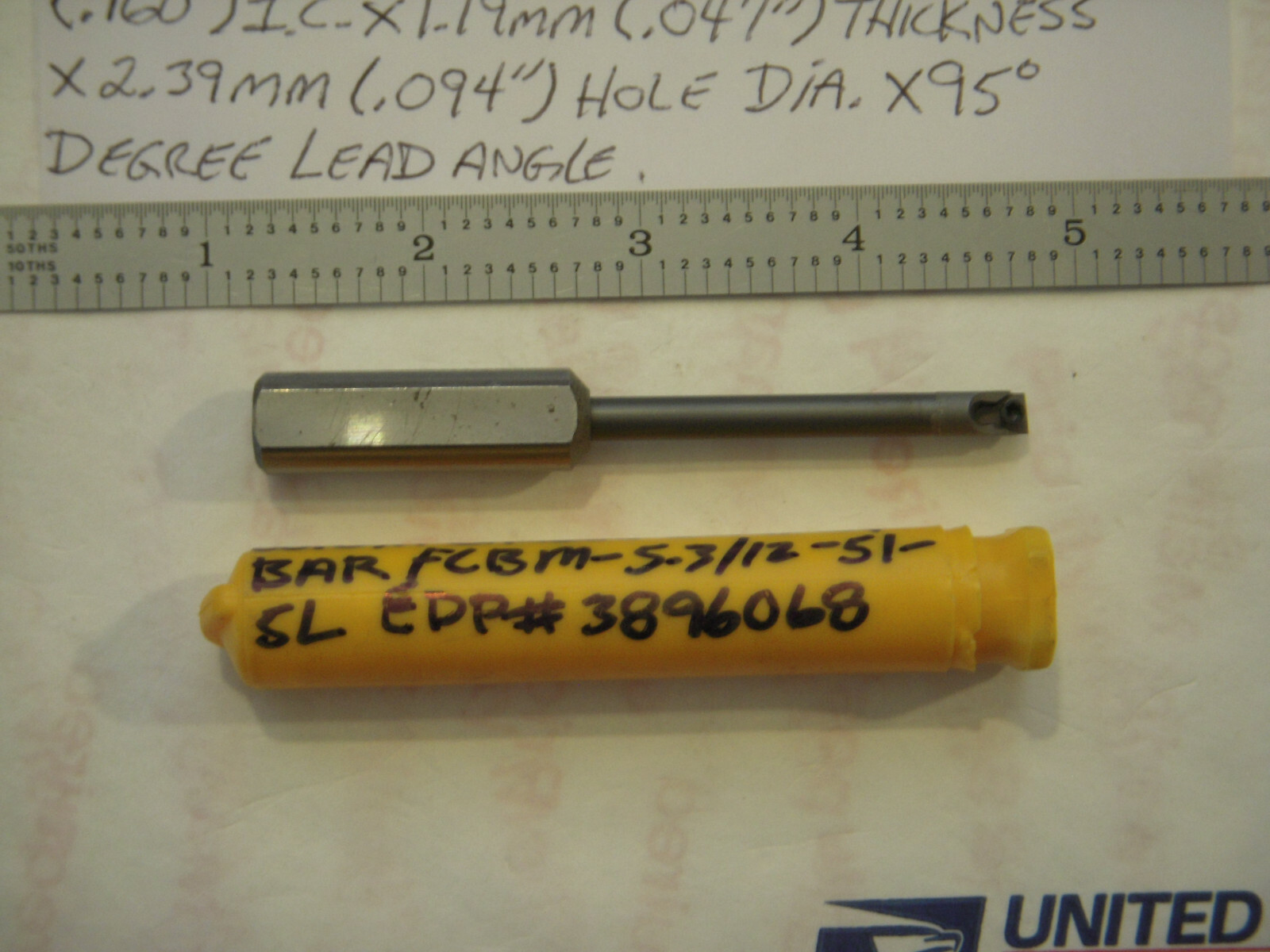 NEW WIDIA USA SOLID CARBIDE SHAFT L.H. BORING BAR FCBM-531251 5L MIN. BORE 6MM