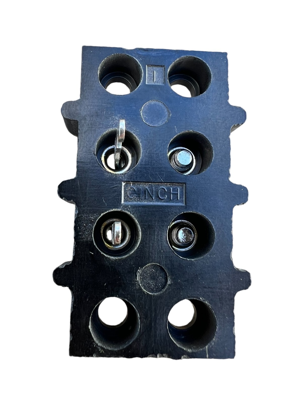 Barrier Strip Dual Barriers 2 Position Terminal CINCH Black 2 Screw Connectors