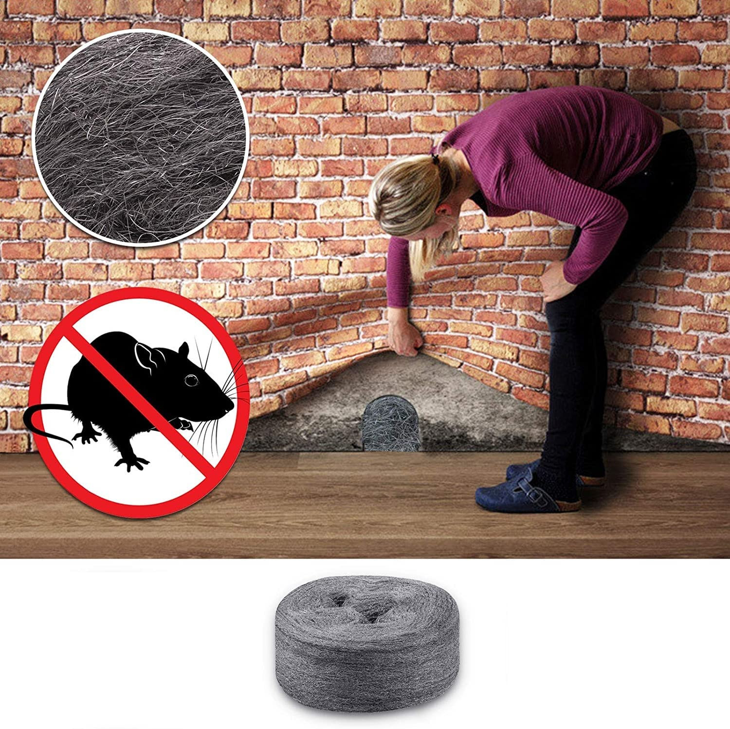 Steel Wool for Mice Control – |15FT (150G)| – Steel Wool 0000 Fill Fabric Fine W