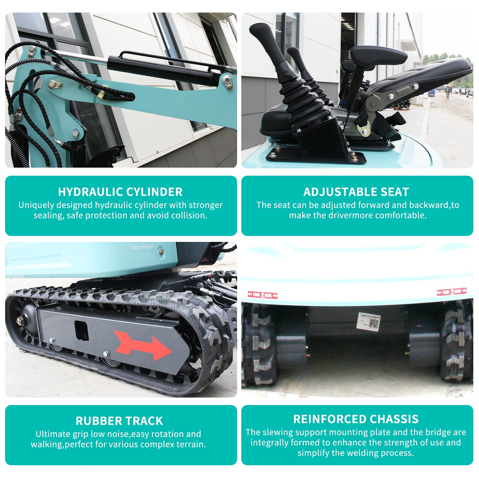 1.4 Ton Mini Excavator KUBOTA Diesel Digger Pilot System Hydraulic USA STOCK