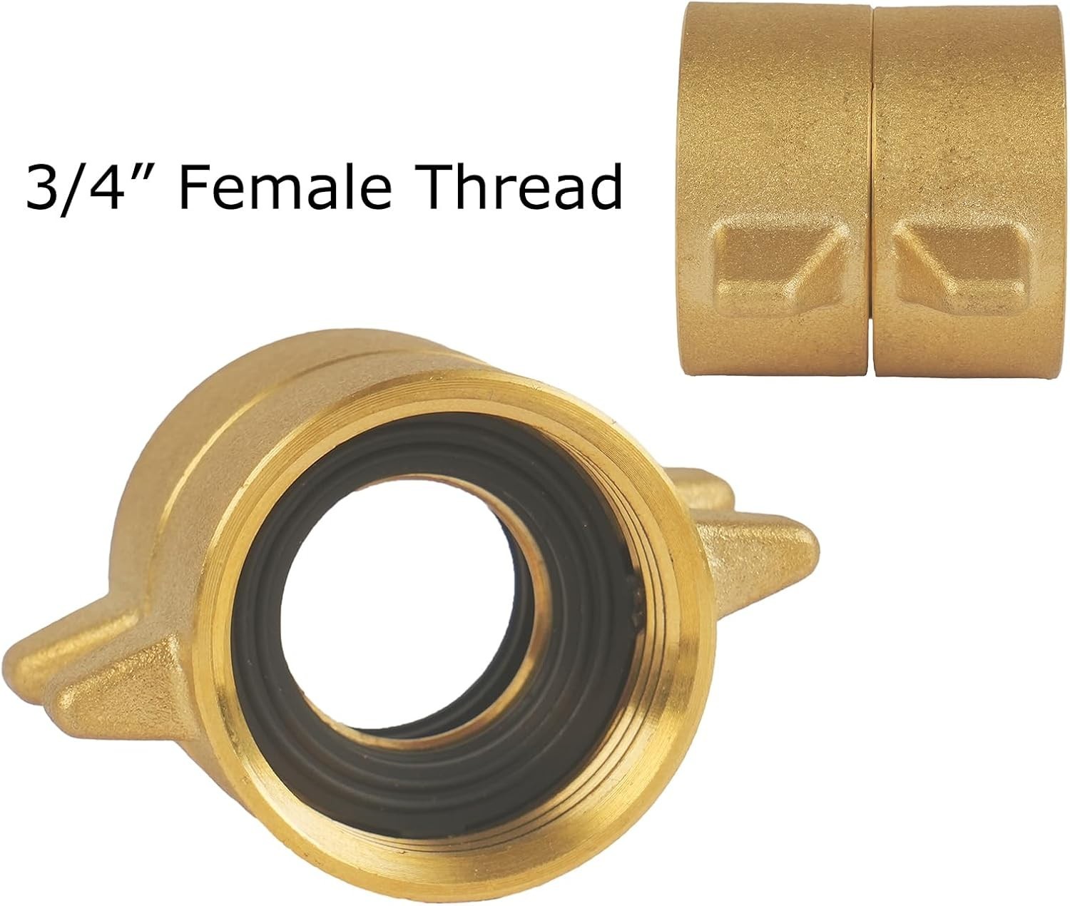 2 Pack Garden Hose Female to Female Hose Adapter with Dual Swivel, Solid Brass,