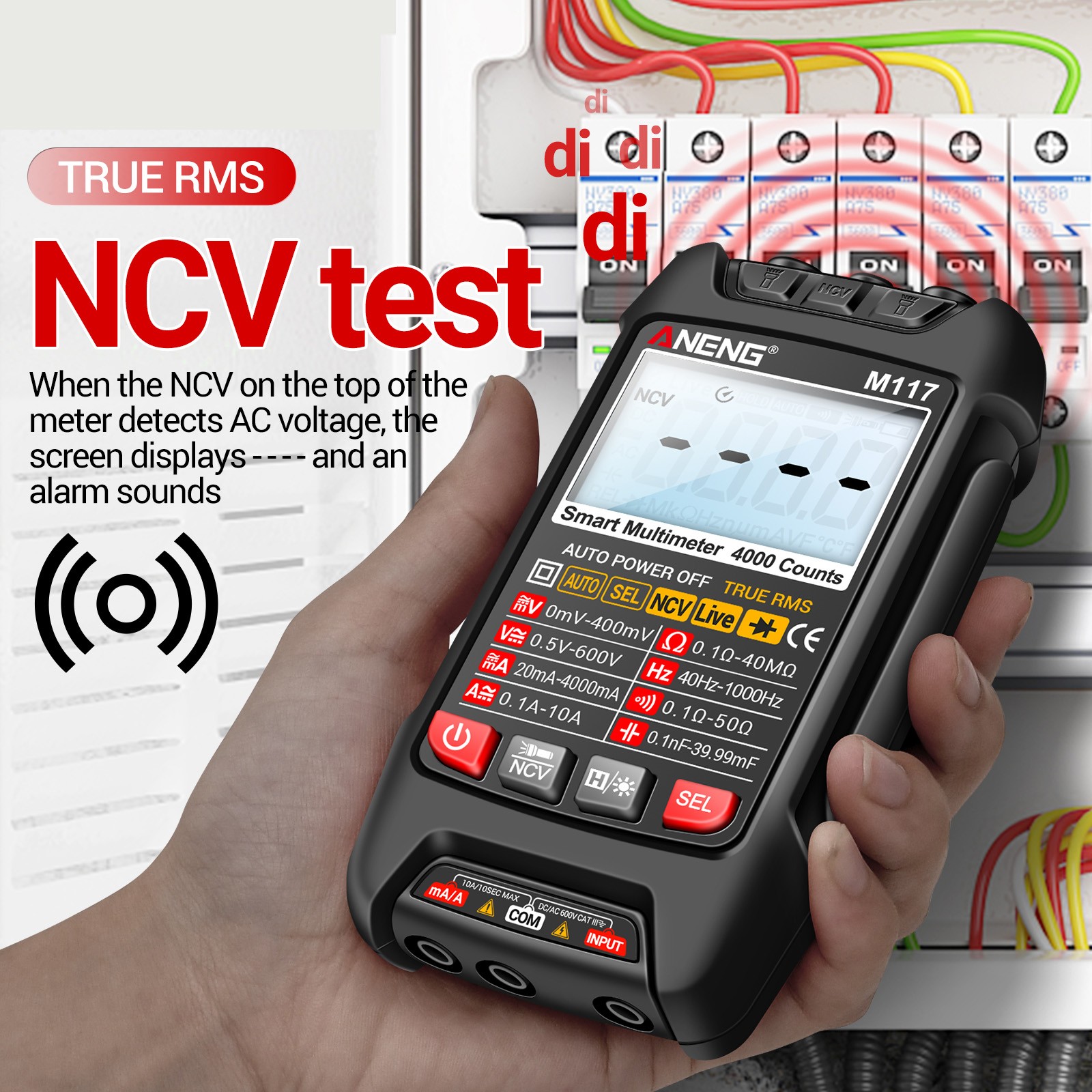 M117 Multimeter Smart Digital 4000 Counts AC/DC Voltage Current CKPM