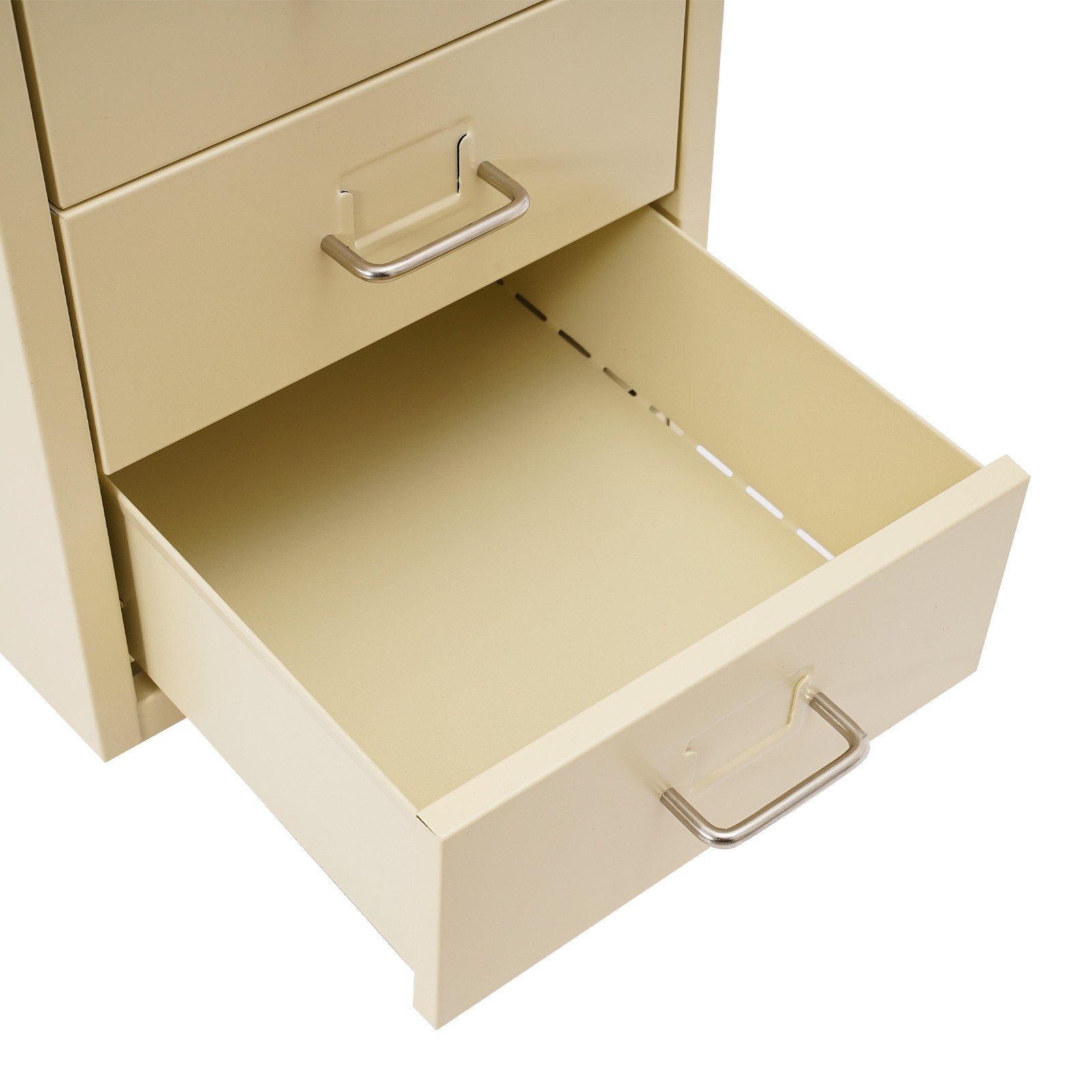 6 Drawer Beige Vertical Metal File Cabinet with Lock and Rolling Wheels for Home