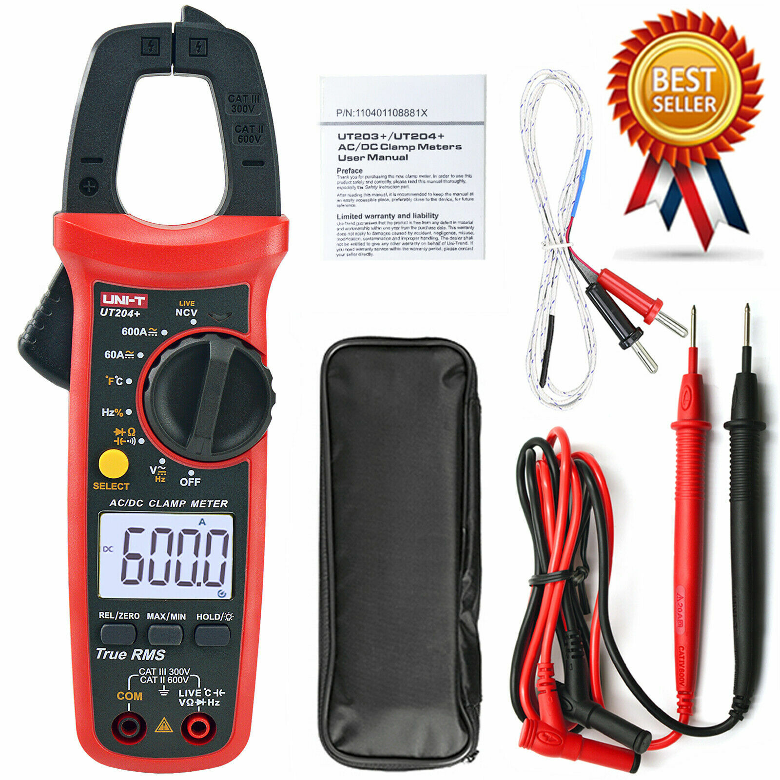 UNI-T UT201/UT201+/UT202+/UT203+/UT204+ AC DC Current Digital Clamp Meter ✦Kd