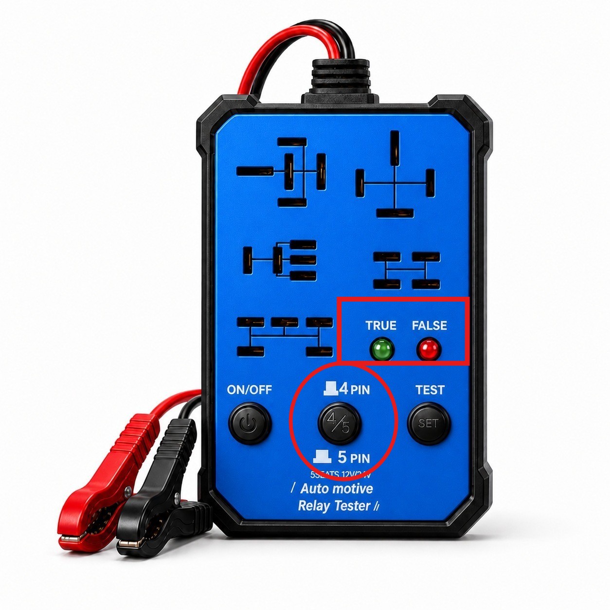 2026 Upgraded Relay Tester 12V 24V 4/5 Pin Car Diagnostic Tool LED Indicator