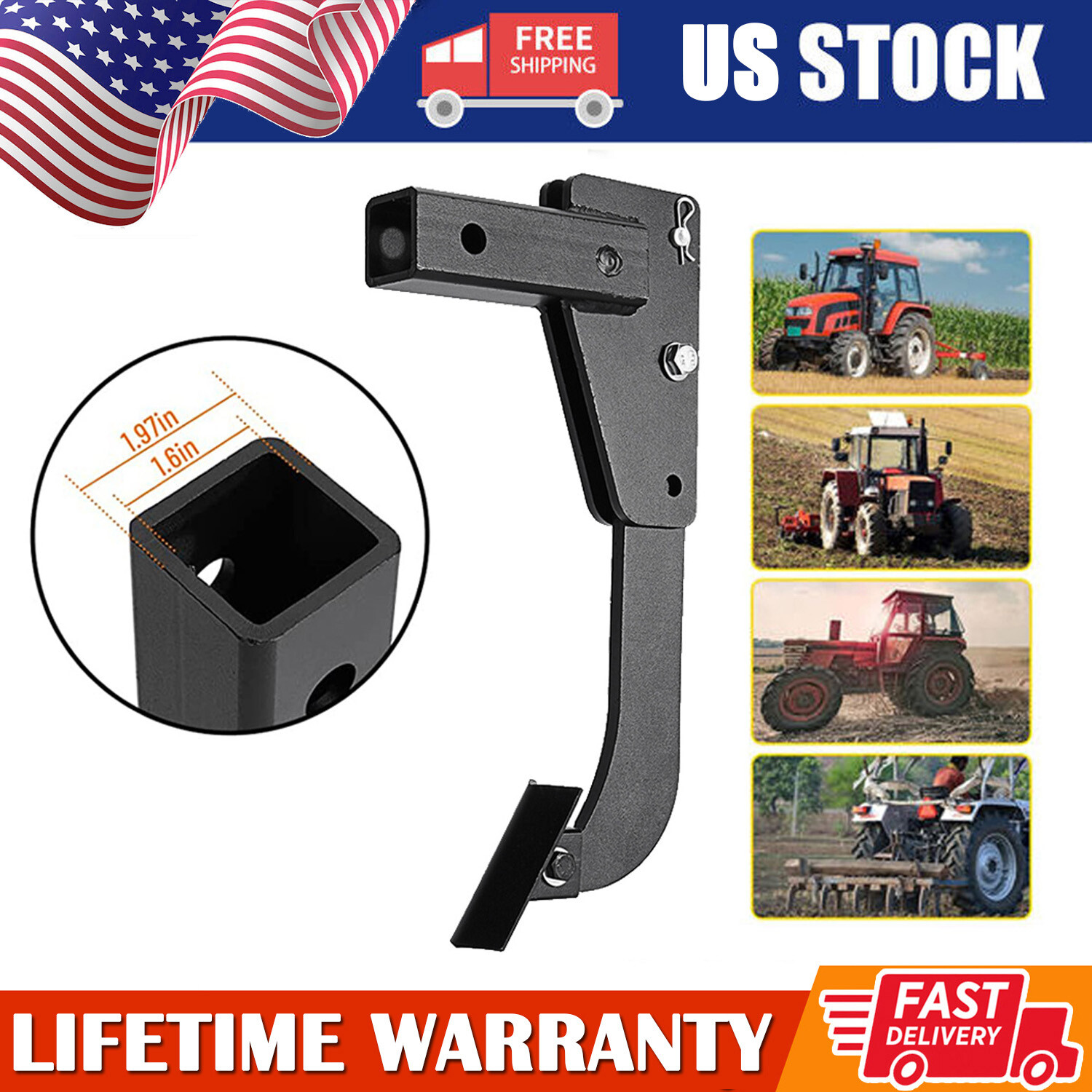 Hitch Lawn Mounted Ripper Middle Buster Plow For ATVs/UTVs Tractor & 2″ Receiver