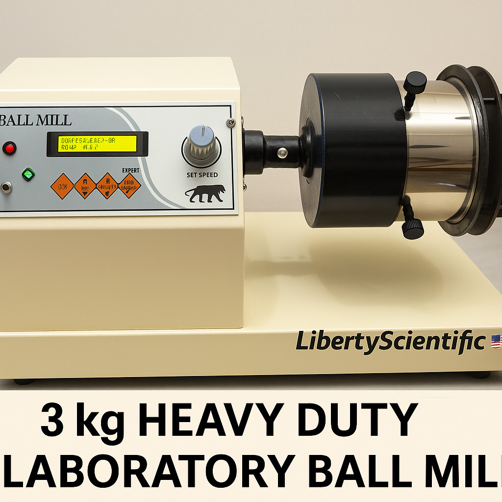 3 KG Heavy Duty Laboratory Ball Mill (110 v) | Digital RPM Timer | Grinding USA