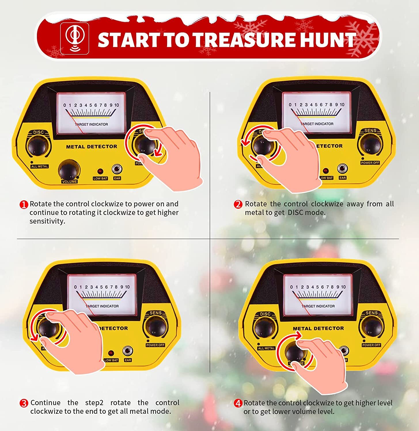 LCD Metal Detector for Adults Professional Gold Detector 10 in IP65 Waterproof