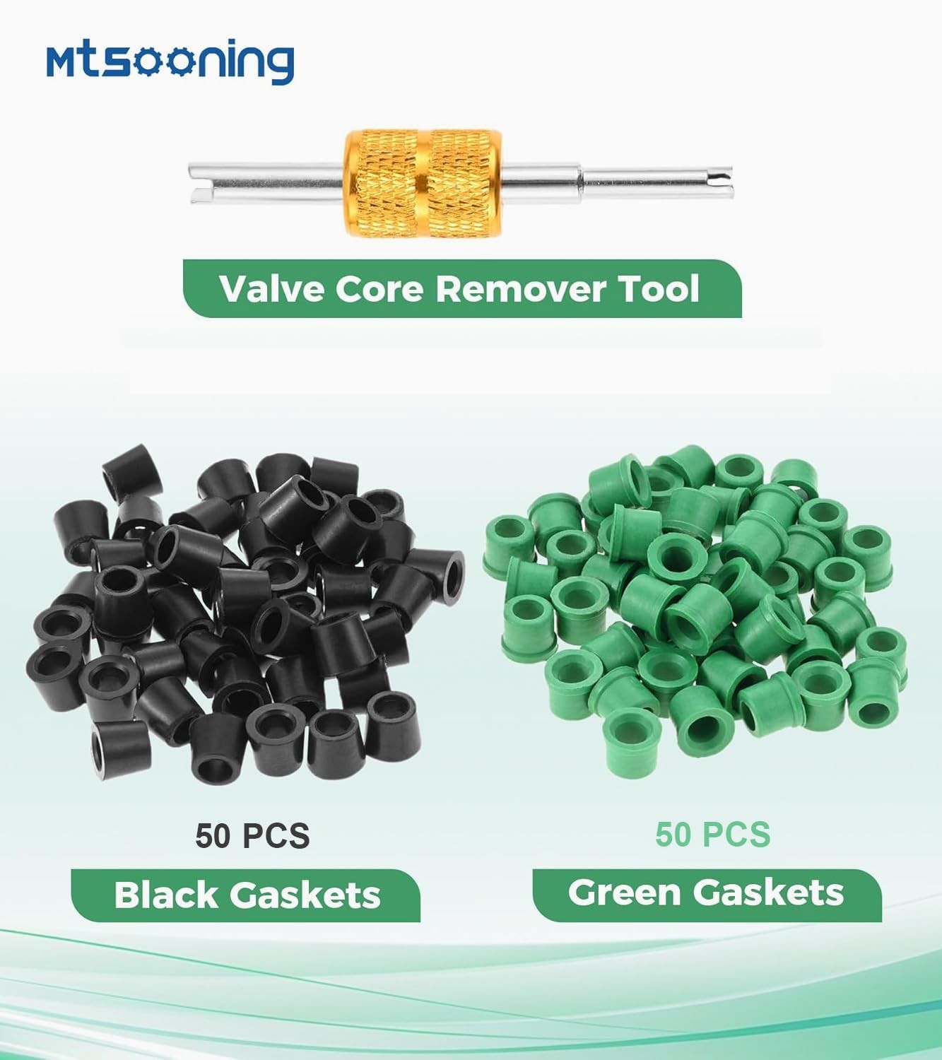 Mtsooning 100 PCS HVAC 1/4″ Quick Coupler Charging Gaskets, O-Ring Green