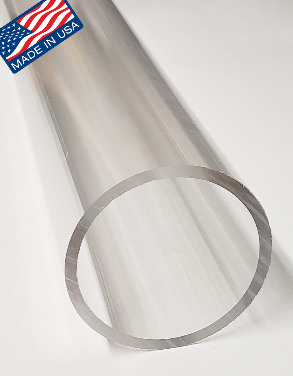 2” OD x 1 3/4″ ID x 12″ LONG CLEAR ACRYLIC PLEXIGLASS LUCITE TUBE 2″ DIAMETER