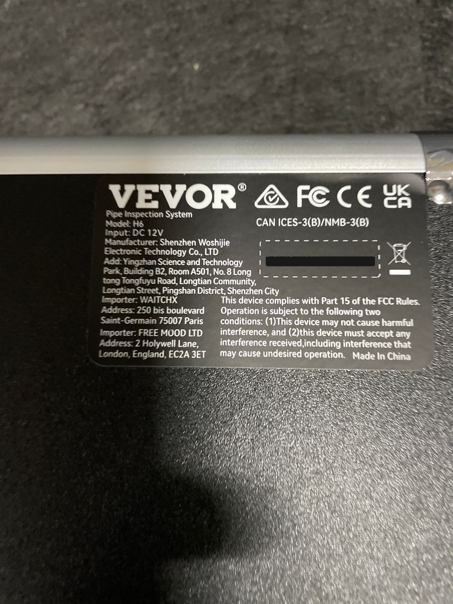 VEVOR Sewer Camera 165 ft, 7″ Screen Pipeline Inspection Camera w/DVR Function
