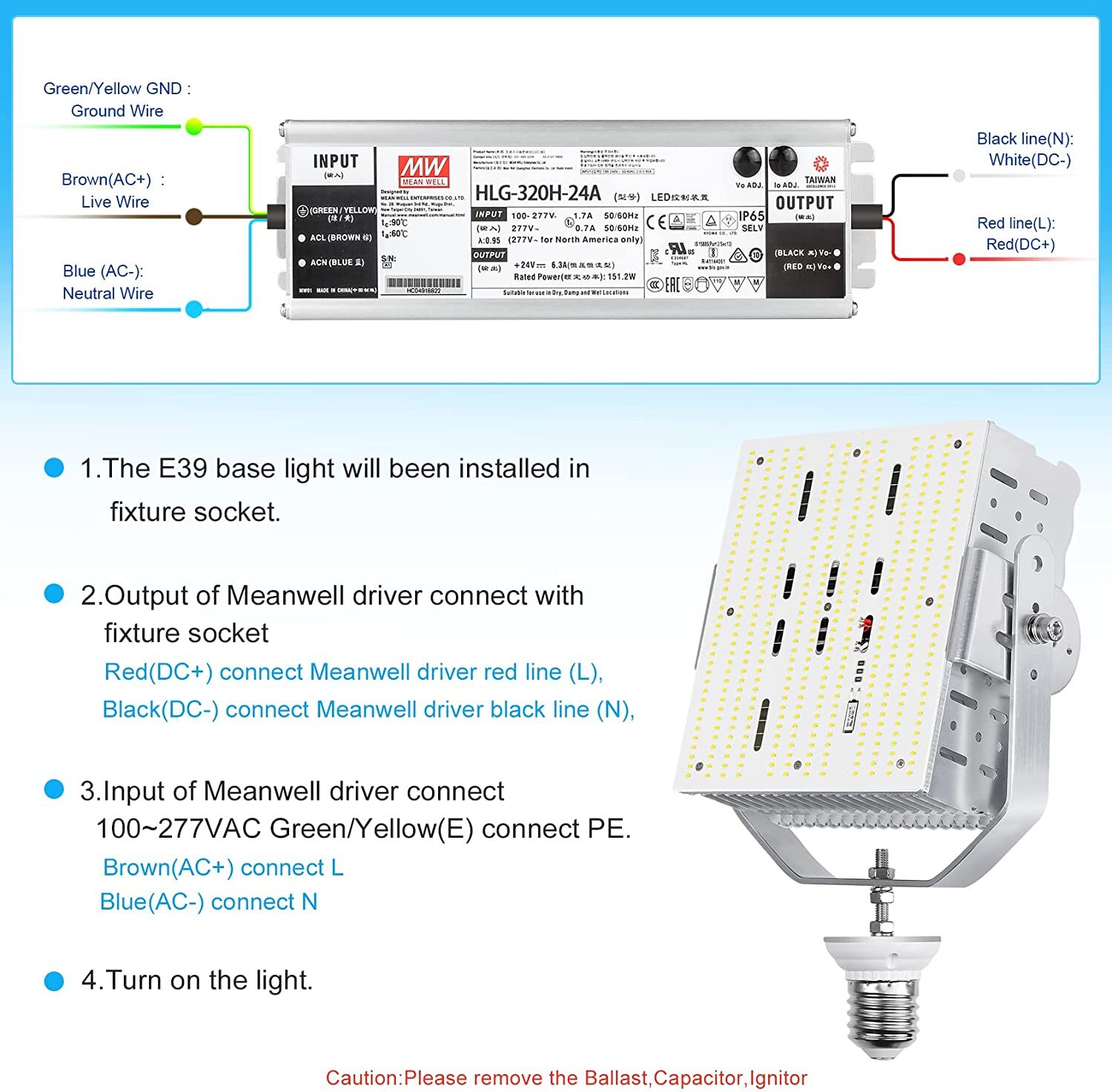 150W Shoebox LED Retrofit Kit Lights 600W MH/HPS Equiv 5000K Daylight 22500LM