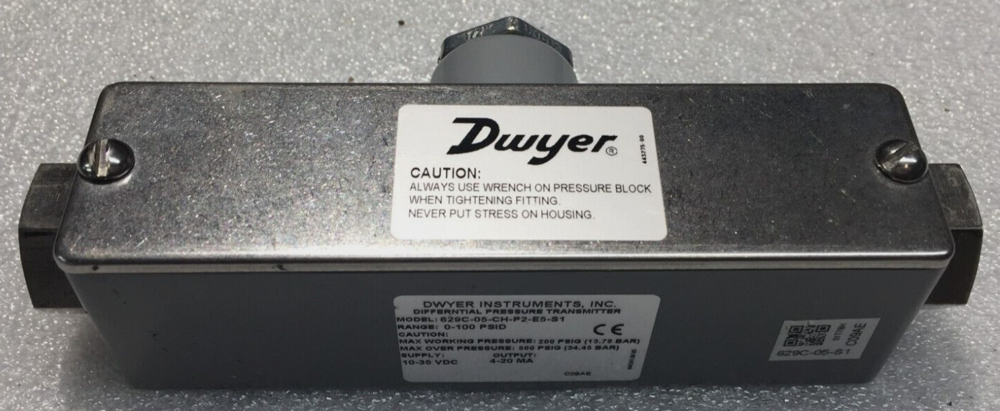 DWYER INSTRUMENT 629C-05-CH-P2-E5-S1 PRESSURE TRANSMITTER , RANGE 0 – 100 PSID