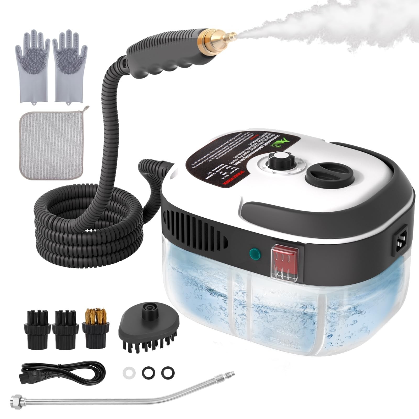 STRCEAT Handheld Pressurized Steam Cleaner,2500W Handheld High Temp Portable …