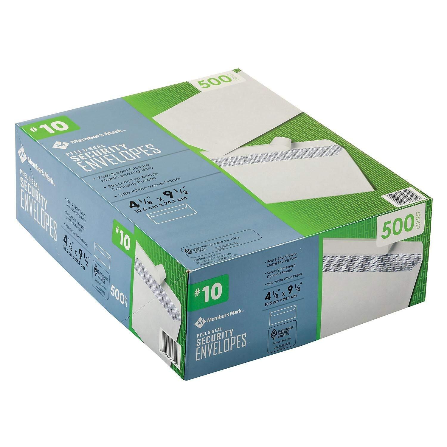 Member’s Mark Envelope #10, Peel and Seal (500 Count)