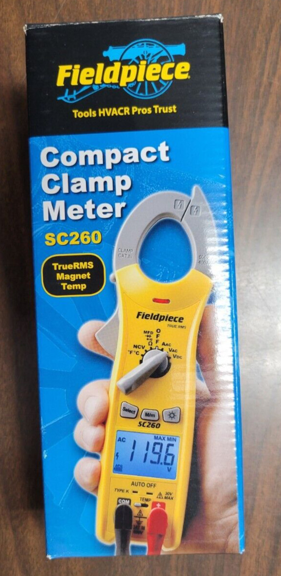 USED ONE Fieldpiece SC260 Compact Clamp Meter True RMS HVAC Multimeter w/ Magnet