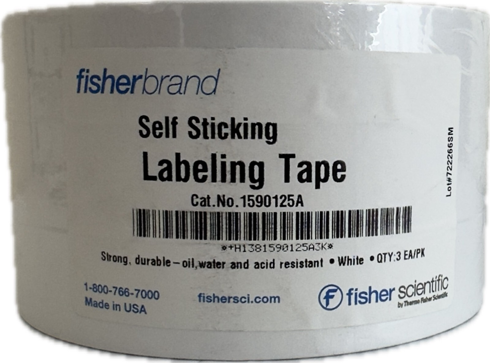 Fisherbrand Self Sticking Labeling Tape – 1590125A – 3 Rolls (Sealed)